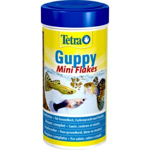 Tetra Aquarium-Fischfutter-Flocken Guppy Mini Flakes 250 ml