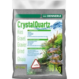 Dennerle Aquarien Kristall-Quarzkies 1 - 2 mm Schiefergrau 10 kg